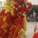 Lân múa chào quan khách